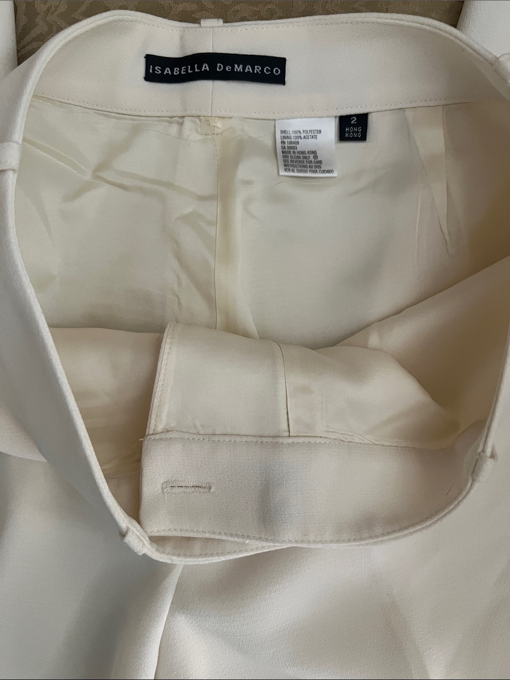 Women's High-Waist White Tailored Dress Trousers - Picture 3 of 4